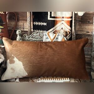Natural cowhide lumbar pillow